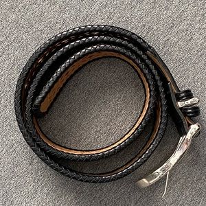 BRIGHTON black leather belt-